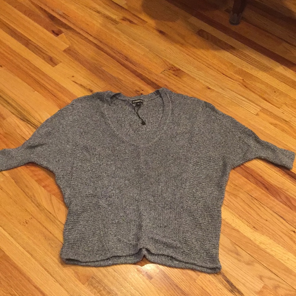 Express Dolman Marled 3/4 Sleeve Gray Sweater XS